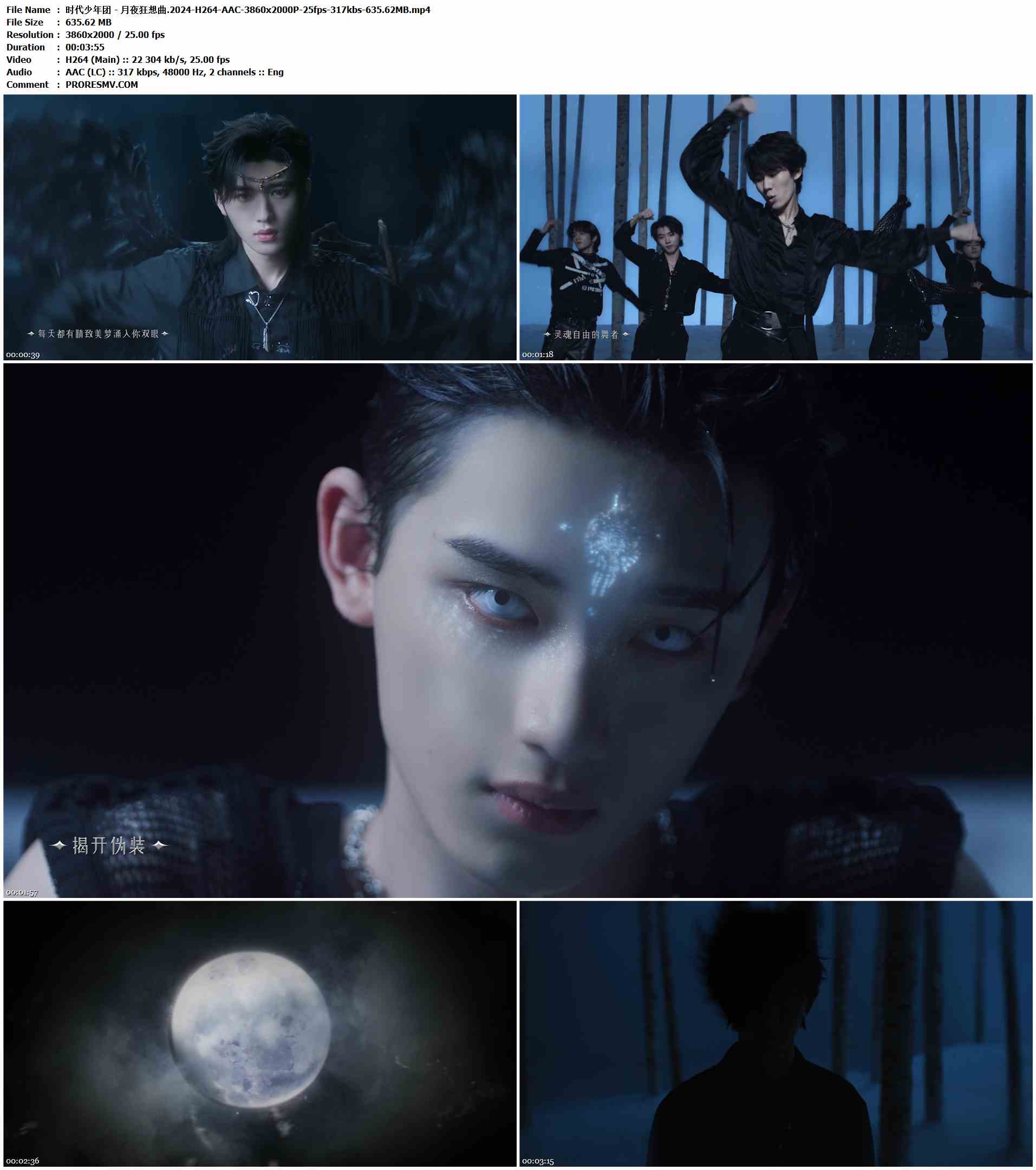 时代少年团 - 月夜狂想曲.2024-H264-AAC-3860x2000P-25fps-317kbs-635.62MB官方MV_高清MV